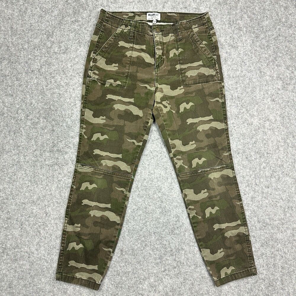 WIlliam Rast Camo Pants Womens 29 Army Green Cargo Skinny Ankle Grunge Y2K